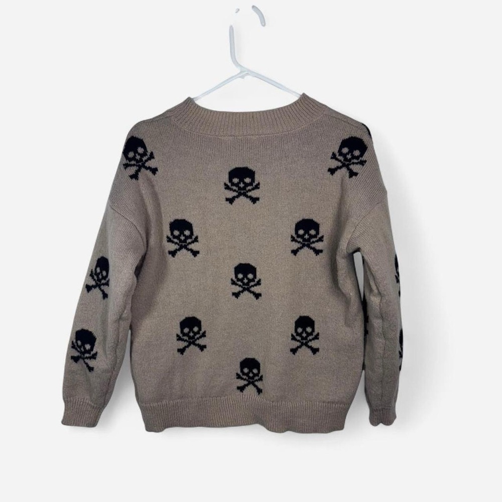 No Boundaries Skull & Crossbones Knit Sweater Small Y2K Grunge - Picture 2 of 4